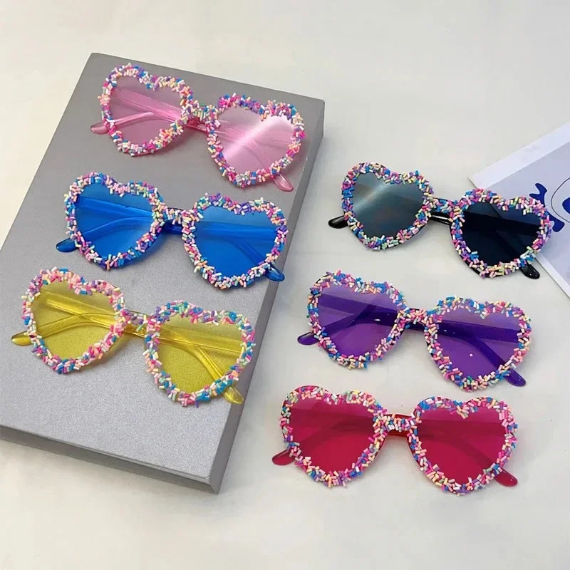 Kawaii sprinkle candy heart pink sunglasses shades