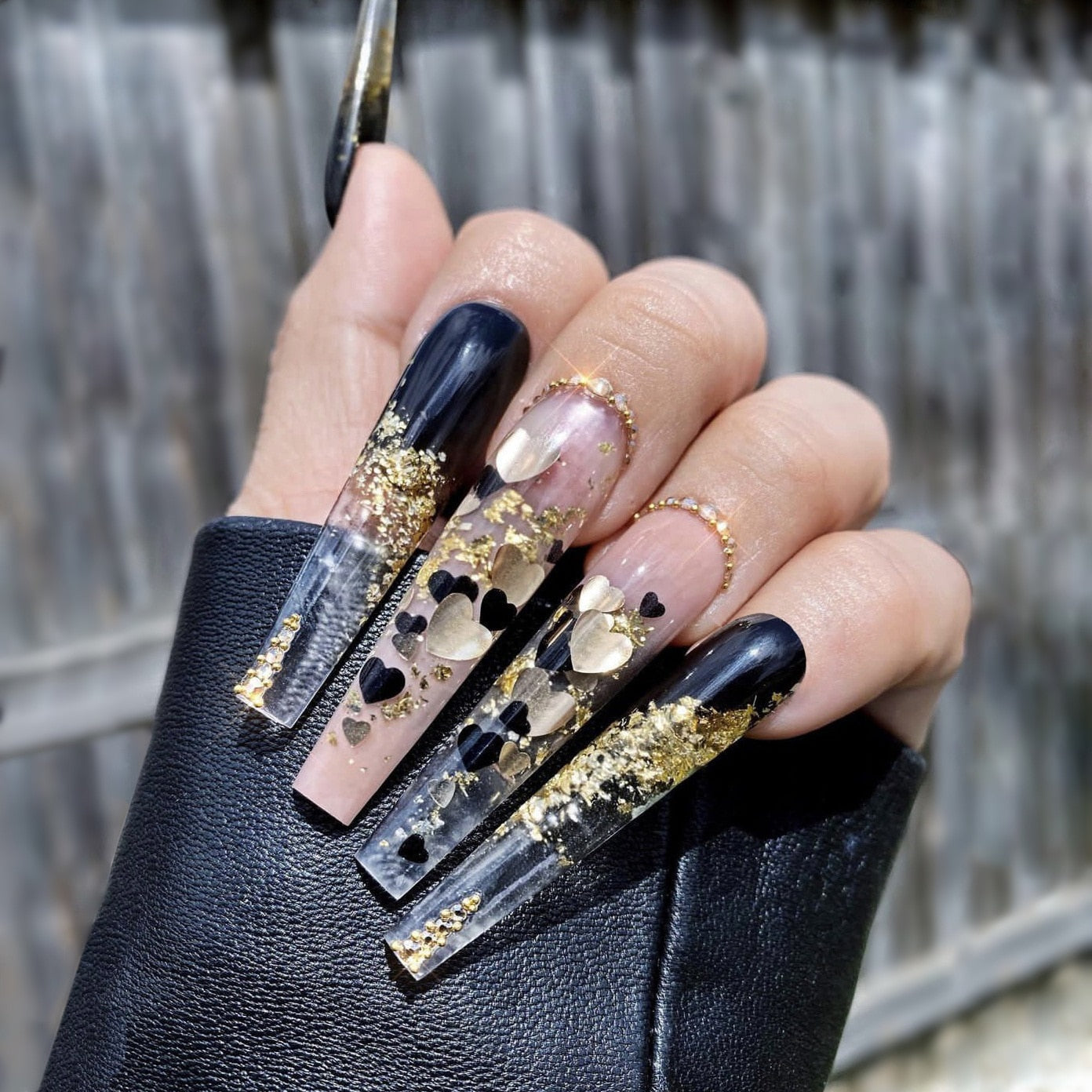 Square shape long press on nails - fake nails - kawaii - press