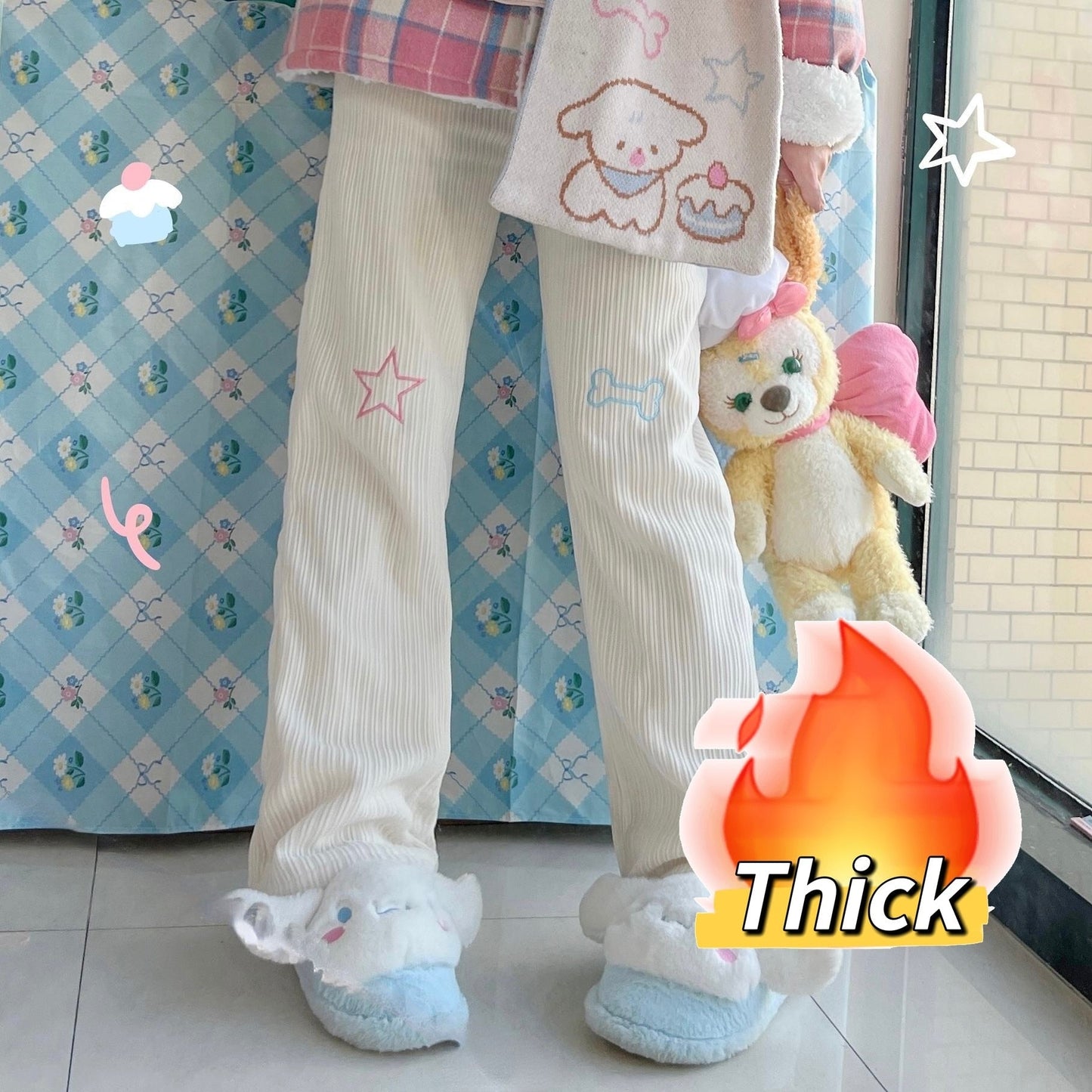 Star Girl Pants - fairy-kei, jogging pants, pants, star Kawaii Babe
