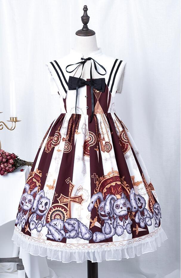 Steampunk Macabre Lolita Dress - brown dress, dresses, goth girl