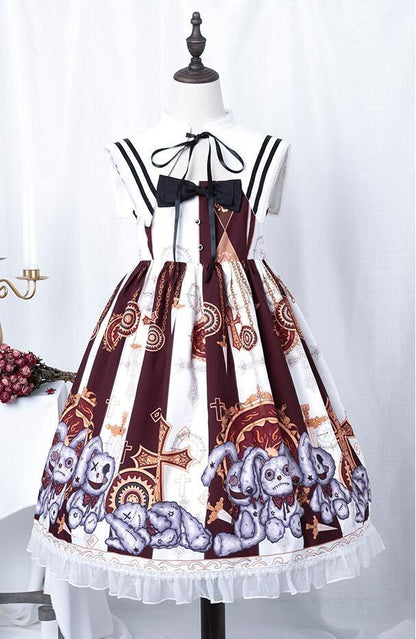 Steampunk Macabre Lolita Dress - brown dress, dresses, goth girl