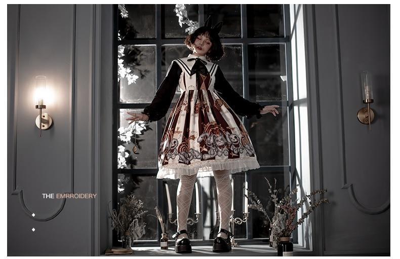 Steampunk Macabre Lolita Dress - brown dress, dresses, goth girl