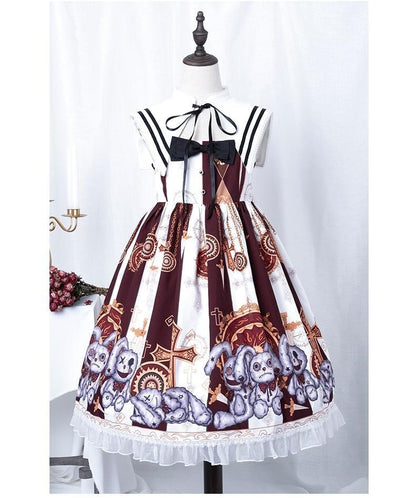 Steampunk Macabre Lolita Dress - brown dress, dresses, goth girl