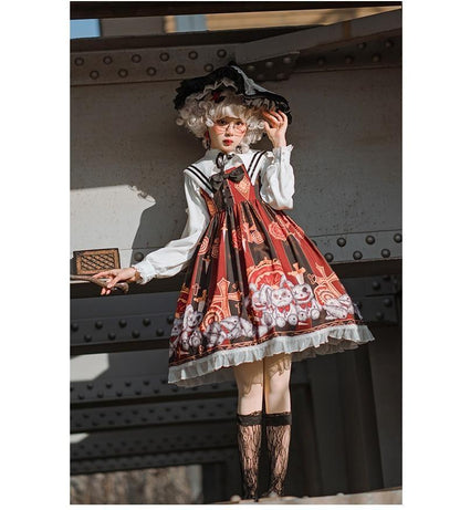 Steampunk Macabre Lolita Dress - brown dress, dresses, goth girl