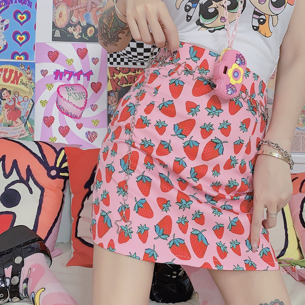 Strawbaby Skirt - pencil skirt, skirts, strawberries, strawberry
