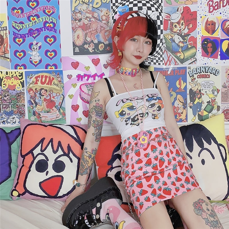 Strawbaby Skirt - pencil skirt, skirts, strawberries, strawberry