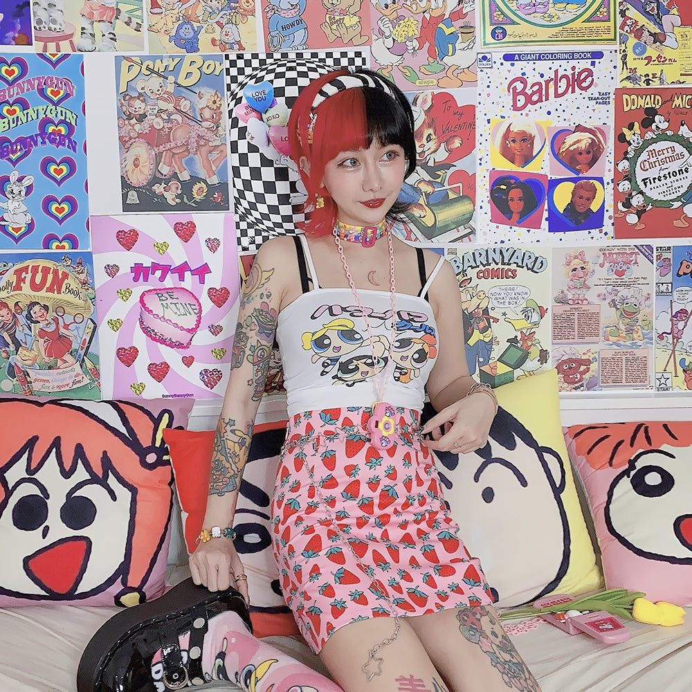 Strawbaby Skirt - pencil skirt, skirts, strawberries, strawberry