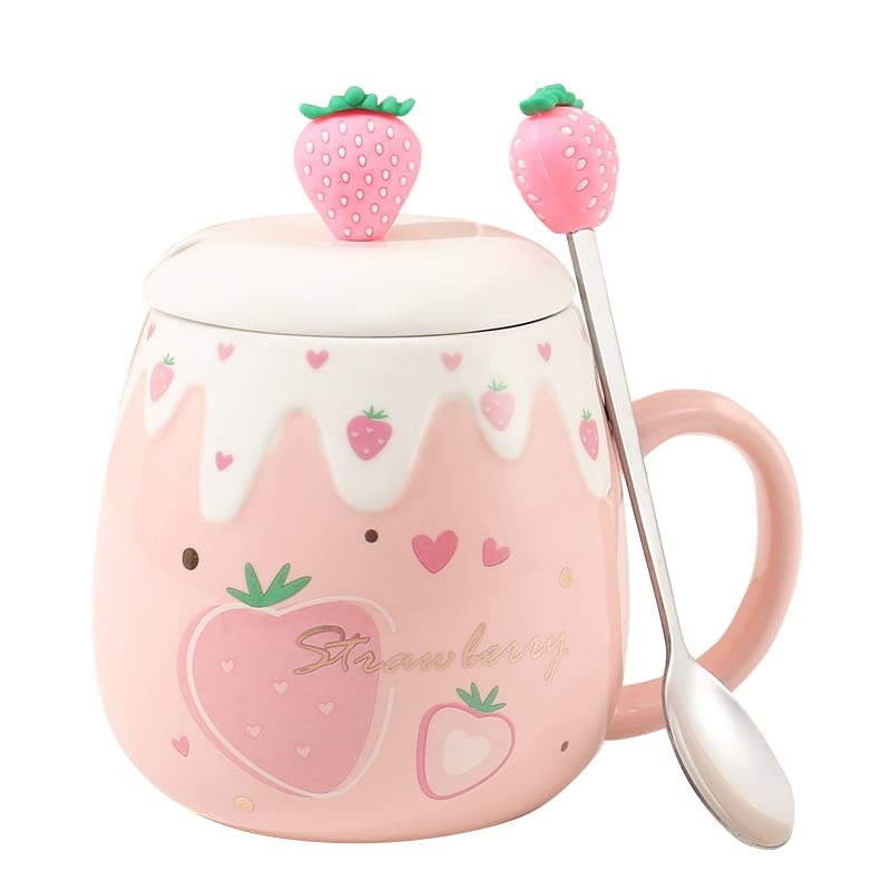 Strawberry Dessert Mugs - cups, mug, mugs, strawberry, strawberry cups Kawaii Babe