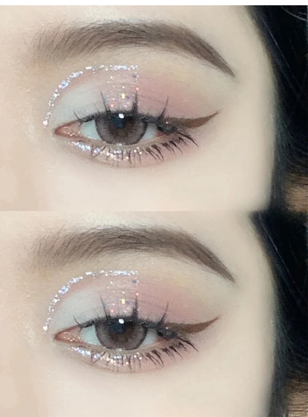 Kawaii subtle shimmer liquid glitter eyeshadow highlight