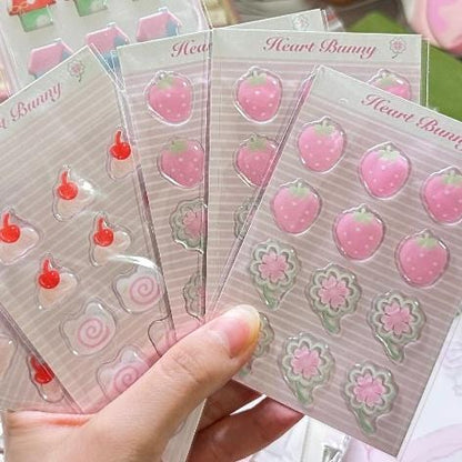 Sweet Strawberry Crystal Decoration Stickers