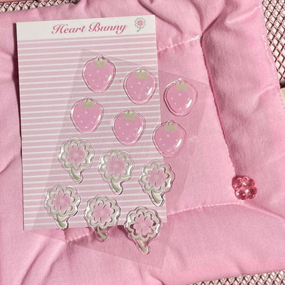 Sweet Strawberry Crystal Decoration Stickers