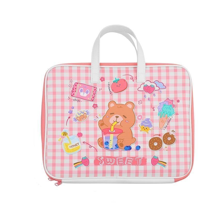 Sweetest Little Laptop Bags - Sweet Plaid Bear - baby bunny, bags, bunnies, bunny rabbit