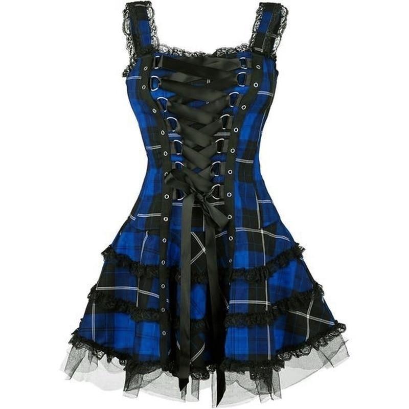 Tartan Pinup Dress - dress, dresses, goth, gothic, occult