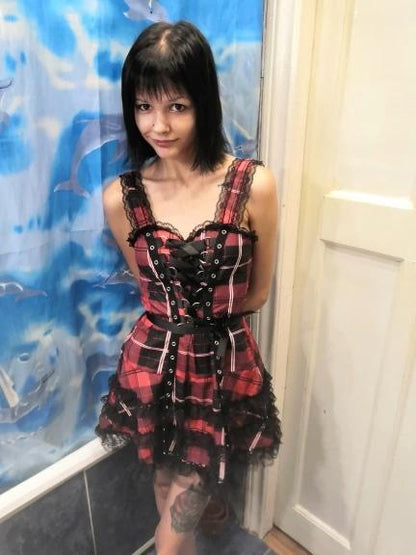 Tartan Pinup Dress - dress, dresses, goth, gothic, occult