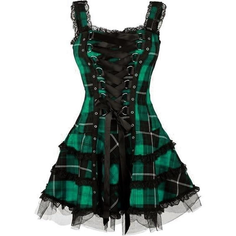 Tartan Pinup Dress - dress, dresses, goth, gothic, occult