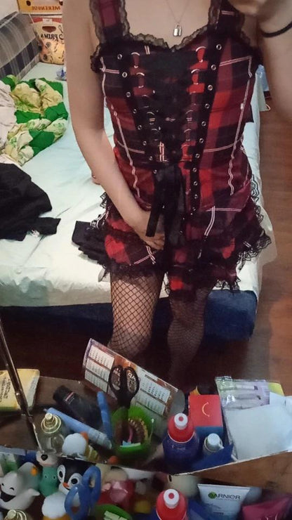 Tartan Pinup Dress - dress, dresses, goth, gothic, occult