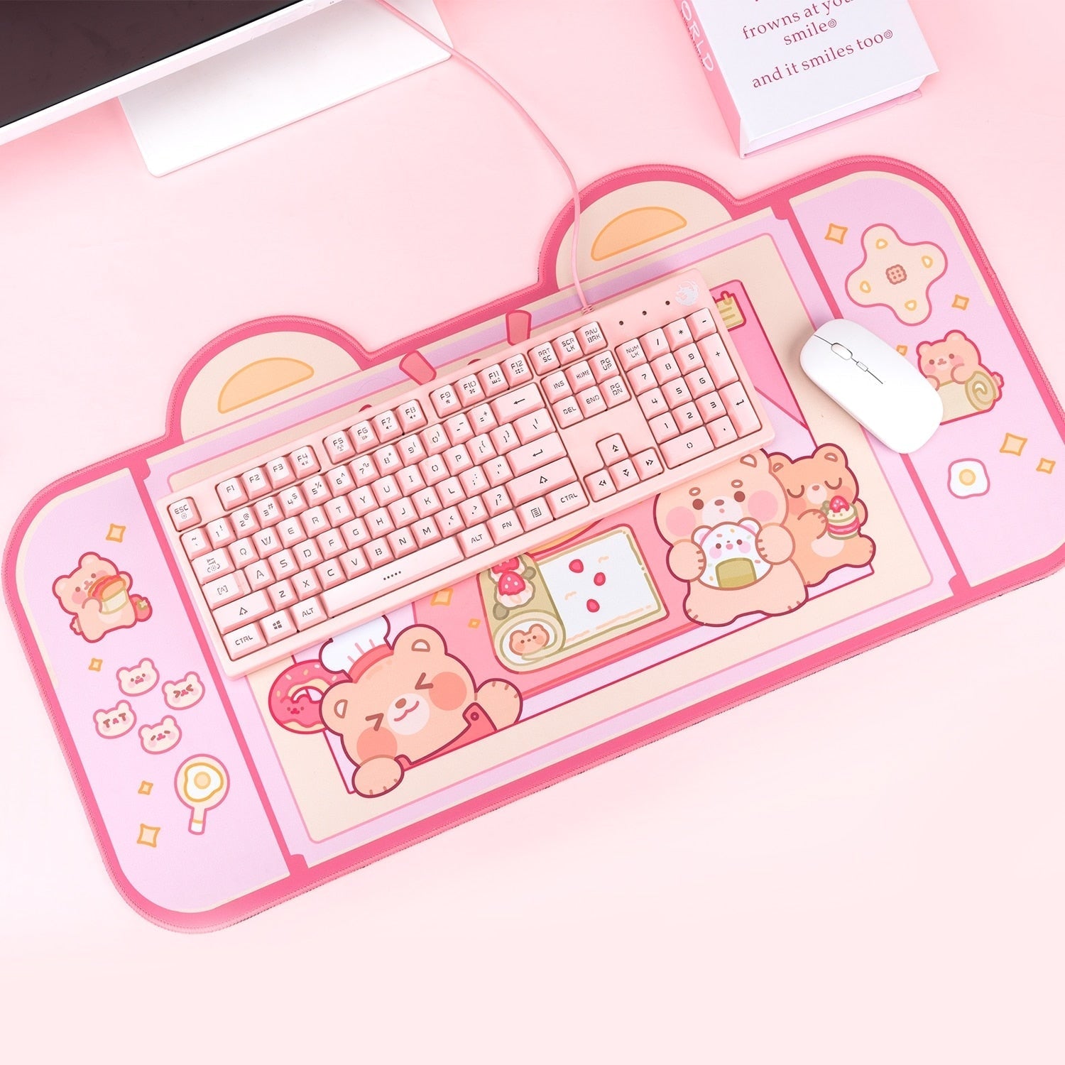 Teddy bear bakery gaming mousepad - bakery - baking - egirl - egirls - gamer