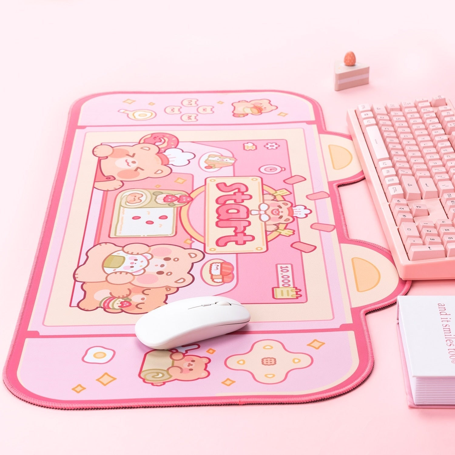 Teddy bear bakery gaming mousepad - bakery - baking - egirl - egirls - gamer