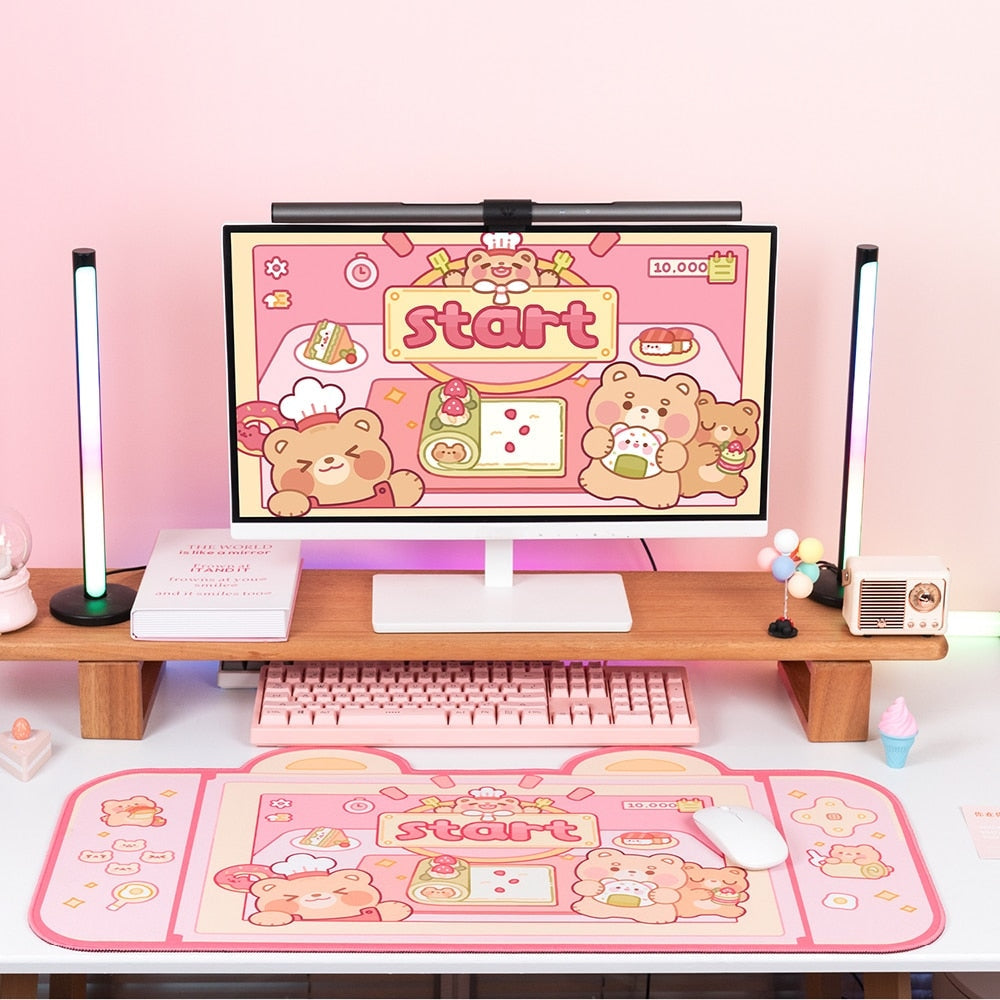 Teddy bear bakery gaming mousepad - bakery - baking - egirl - egirls - gamer