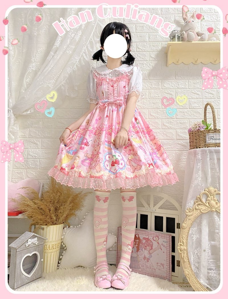 Teddy Bear Bakery Lolita Dress - baked, baked goods, bakery, cupcakes, dress