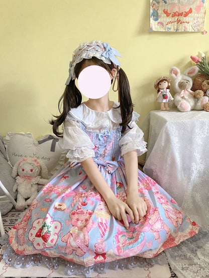 Teddy Bear Bakery Lolita Dress - baked, baked goods, bakery, cupcakes, dress