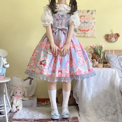 Teddy Bear Bakery Lolita Dress - baked, baked goods, bakery, cupcakes, dress