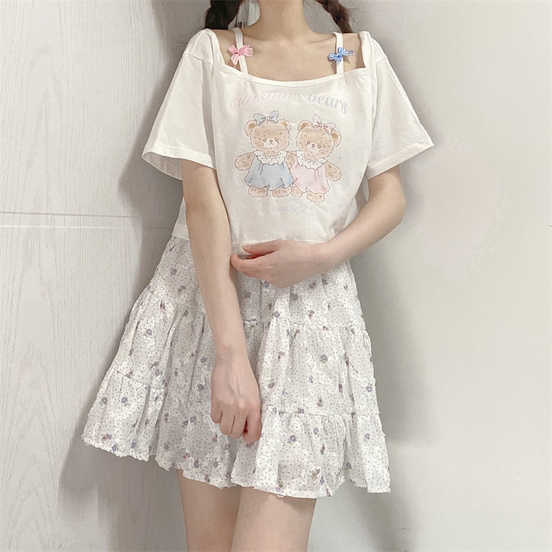 Teddy Bear Friends Tee - crop tops, plus size, plus sizes, teddy, teddy bear Kawaii Babe