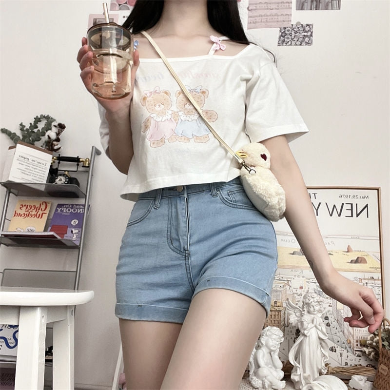 Teddy Bear Friends Tee - crop tops, plus size, plus sizes, teddy, teddy bear Kawaii Babe