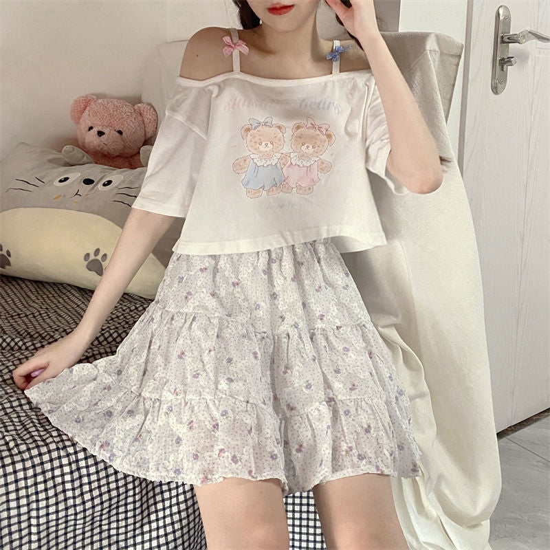Teddy Bear Friends Tee - crop tops, plus size, plus sizes, teddy, teddy bear Kawaii Babe