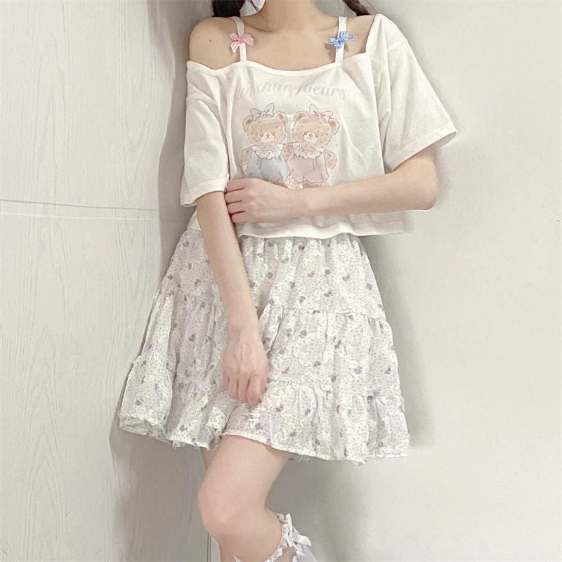 Teddy Bear Friends Tee - crop tops, plus size, plus sizes, teddy, teddy bear Kawaii Babe