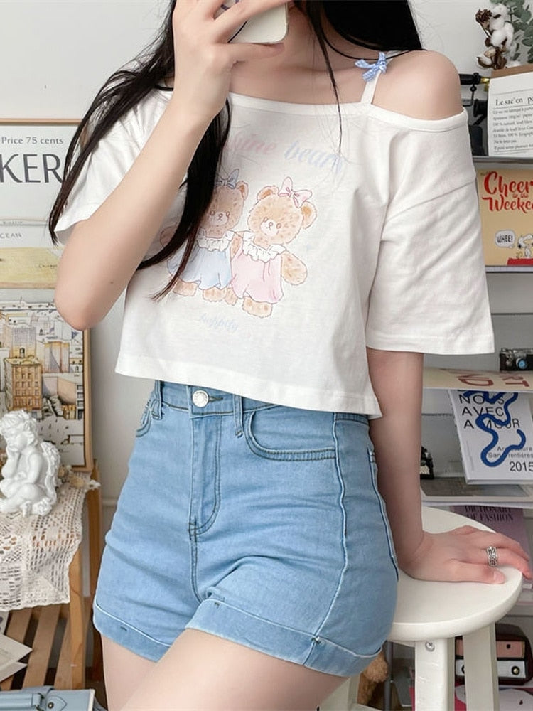 Teddy Bear Friends Tee - crop tops, plus size, plus sizes, teddy, teddy bear Kawaii Babe