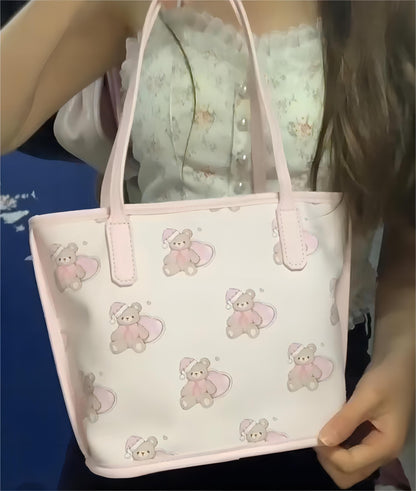 Sac en cuir avec ours kawaii