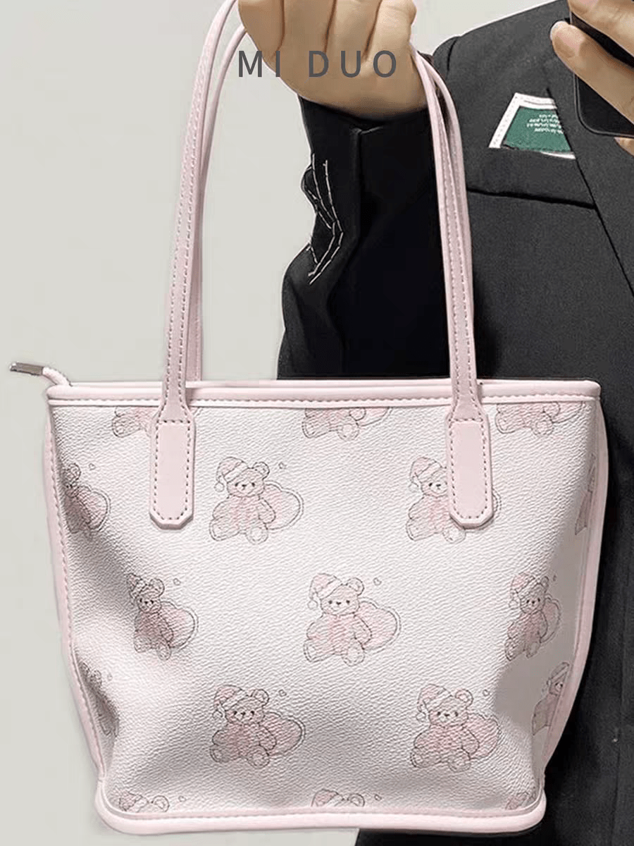 Sac en cuir avec ours kawaii