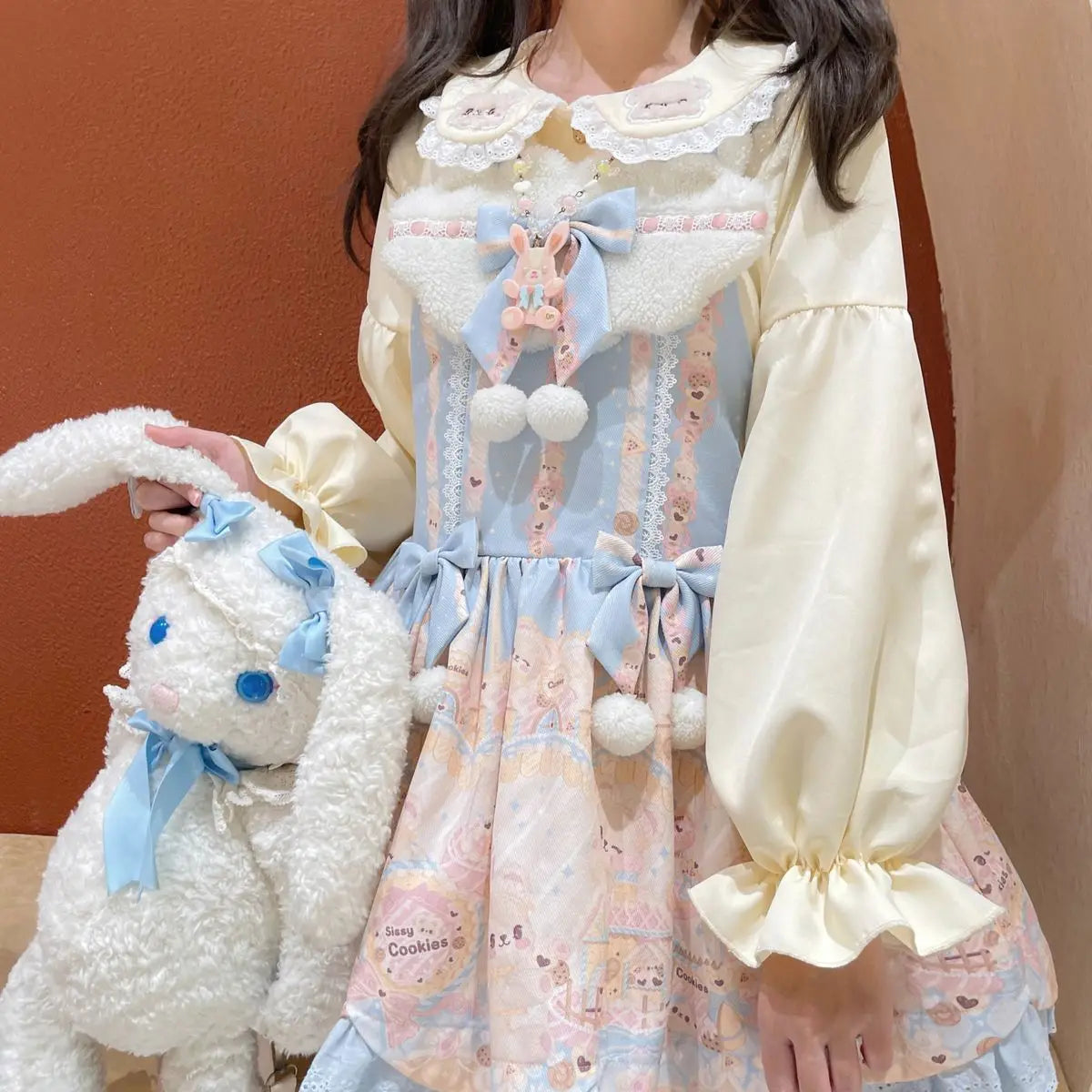 Teddy collared lolita blouse - bear shirt - blouse - collared - lolita - long