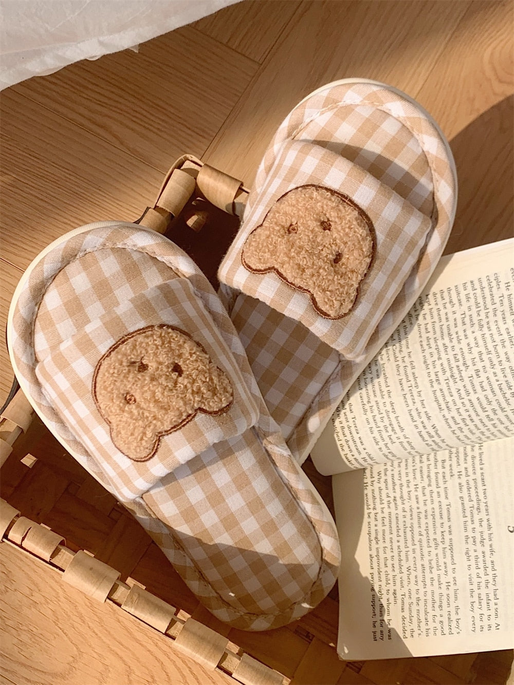 Teddy Indoor Slippers - bear, kawaii shoes, slipper, slippers, teddy Kawaii Babe