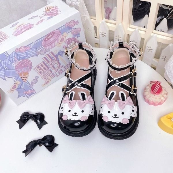 Tiny Bun Lolita Mary Janes - bunnies, bunny, bunny shoes, fairy kei, footwear Kawaii Babe