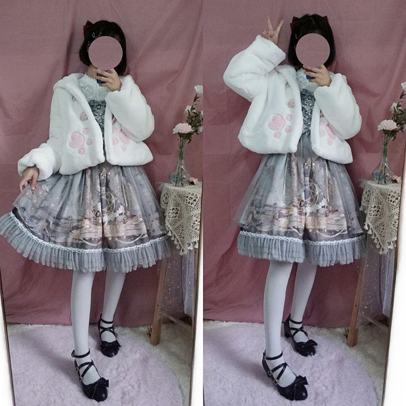 Tiny Paw Fur Coat - coat, coats, fairy kei, fluffy, fur coat