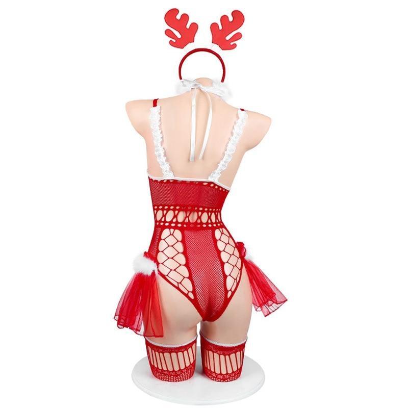 Tiny Reindeer Fishnet Lingerie - christmas, cosplay, costume, costumes, holiday