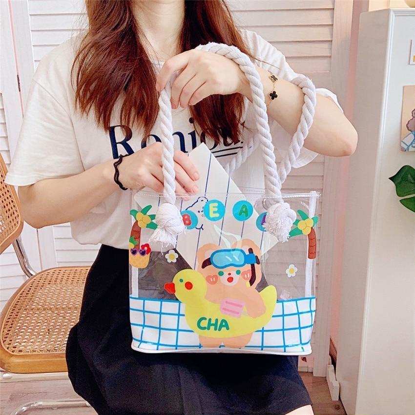 Transparent Kawaii Beach Bag - baby bun, bag, bags, beach, beach bags