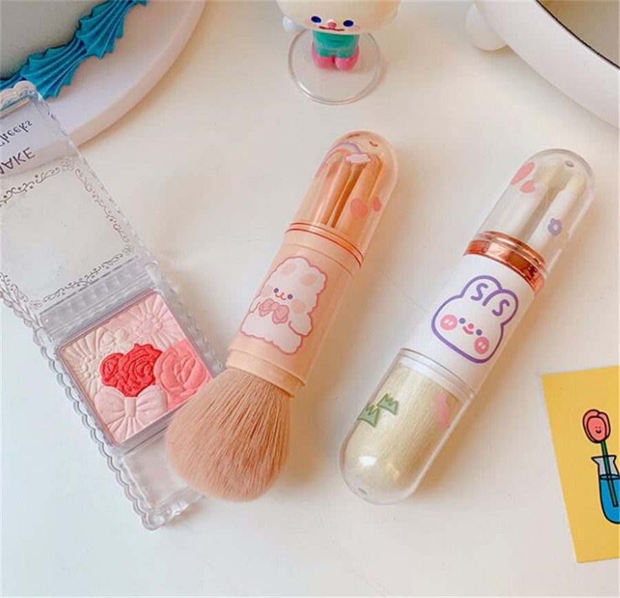 Travel Makeup Brush Set (4 in 1) - blush brush, make up brushes, makeup, makeup brushes
