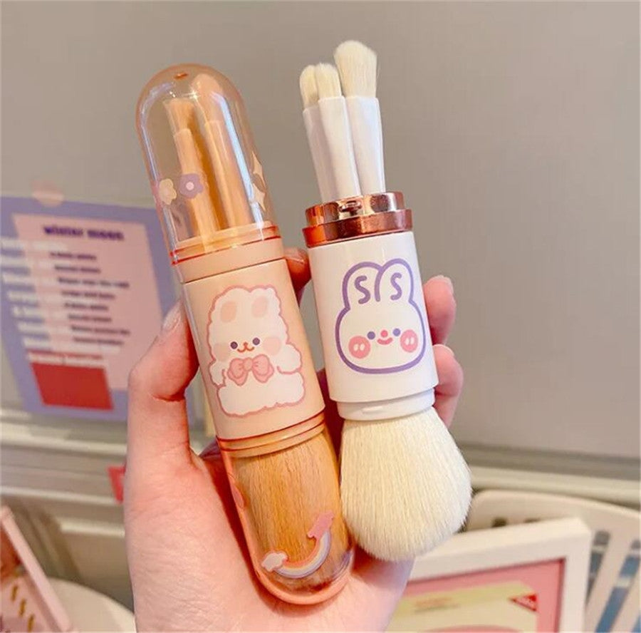 Travel Makeup Brush Set (4 in 1) - blush brush, make up brushes, makeup, makeup brushes