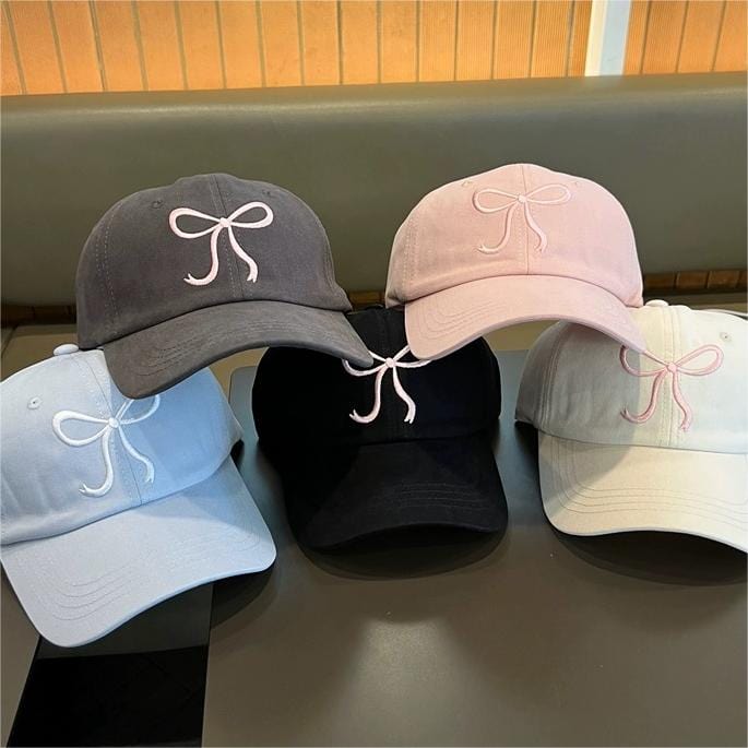 Trendy Embroidered Bowknot Baseball Cap