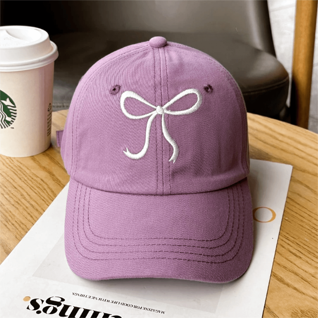 Trendy Embroidered Bowknot Baseball Cap