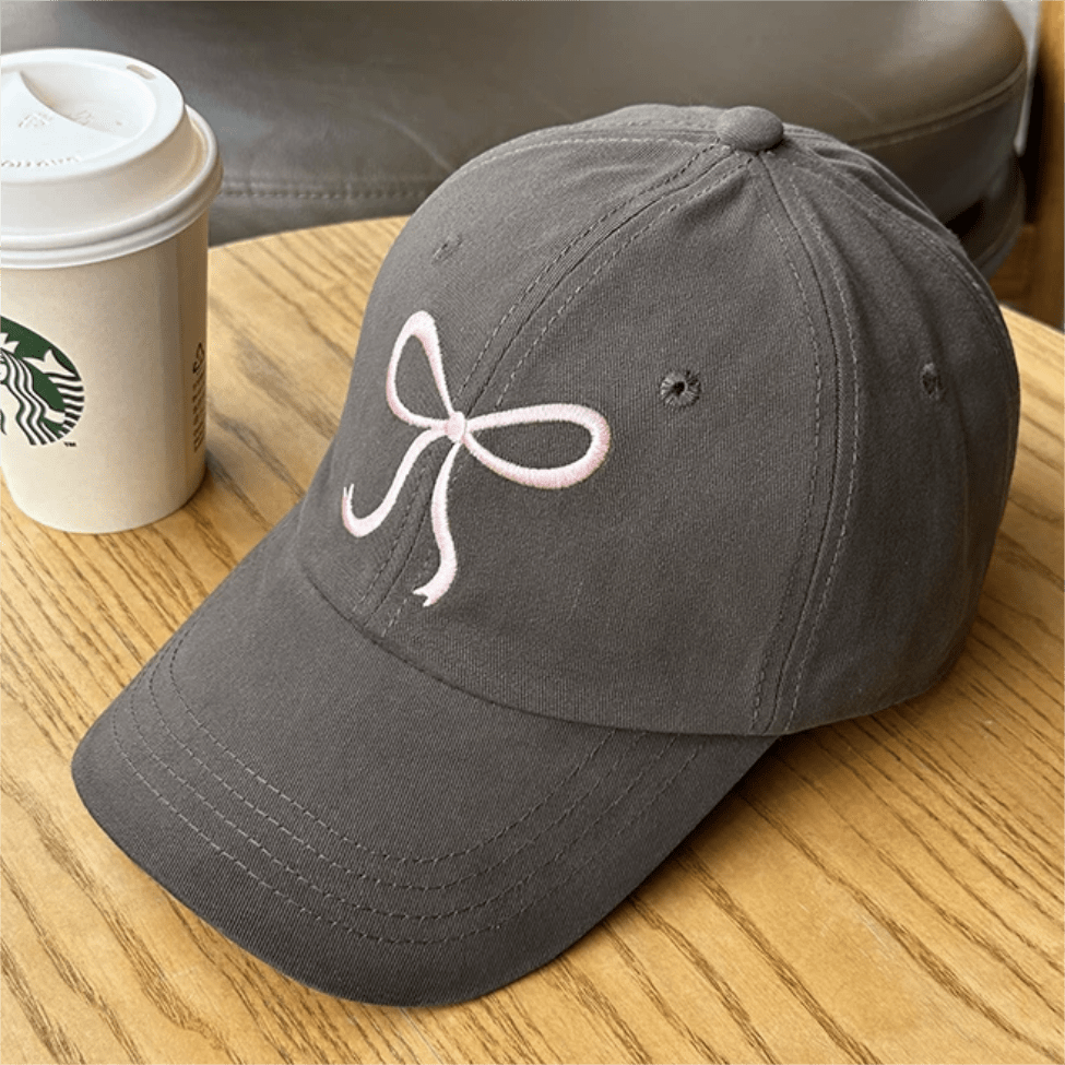 Trendy Embroidered Bowknot Baseball Cap