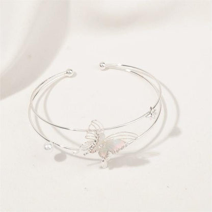 Trendy Butterfly Pearl Bracelet