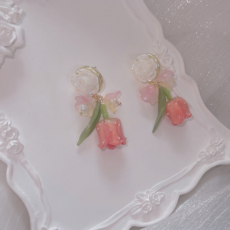 Tulip Drop Earrings - earrings