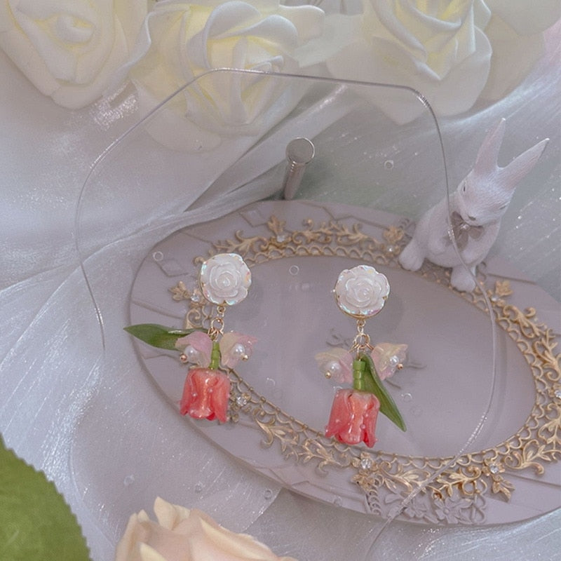 Tulip Drop Earrings - earrings