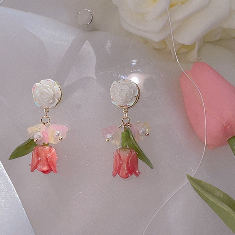 Tulip Drop Earrings - earrings