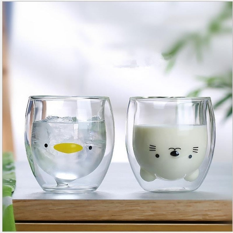 Upside down bear glass cup - drinking cup - glass - drinkware - glassware - kawaii
