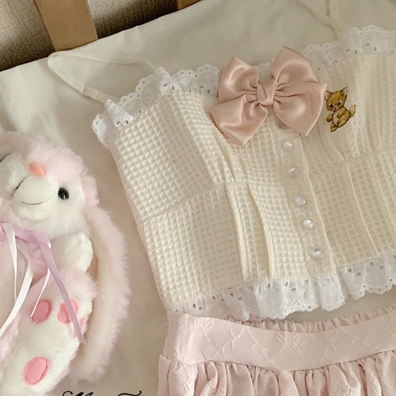 Vintage Kitten Plaid Cami - shirts Kawaii Babe